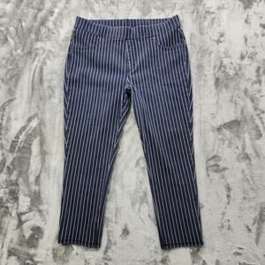 Time And Tru Jeans Womens XL Blue White Striped Pull On Jegging Skinny Stretch